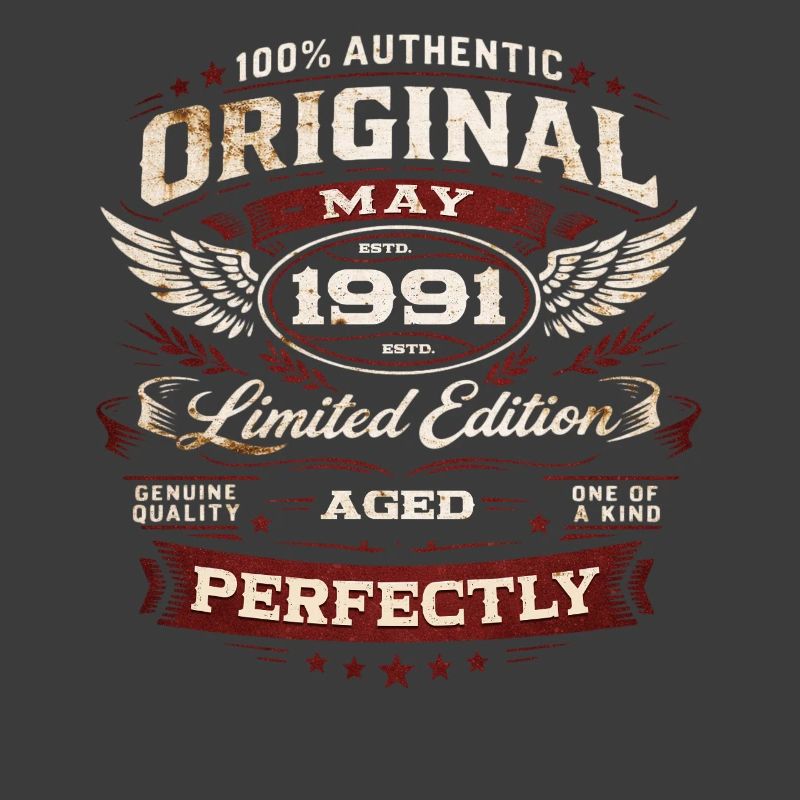 35. Geburtstag Geschenk Mann Original Mai 1991