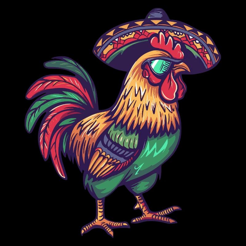 Hahn Comic Lustig Sombrero