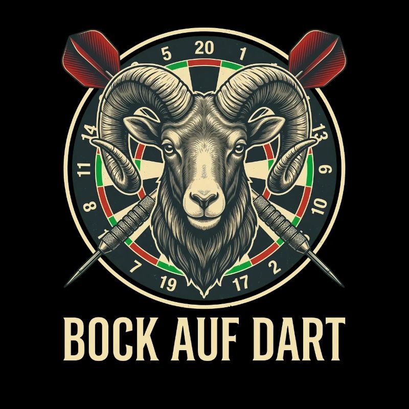 Bock auf Dart Widder Dartscheibe Dartspieler