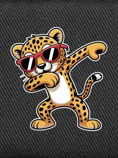Leopard with sunglasses dance