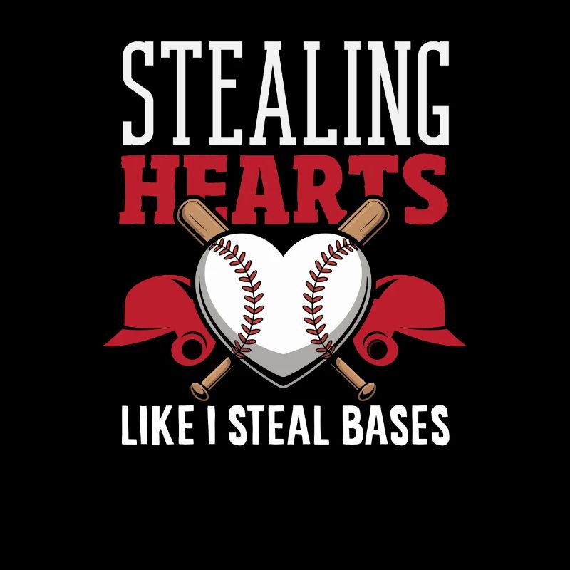 Baseball Spruch Herzen und Bases Stehlen