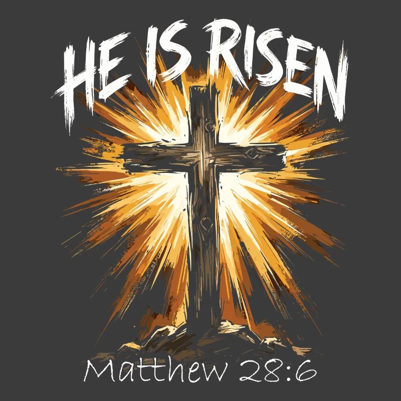 Easter He Is Risen Jesus Cross Christian