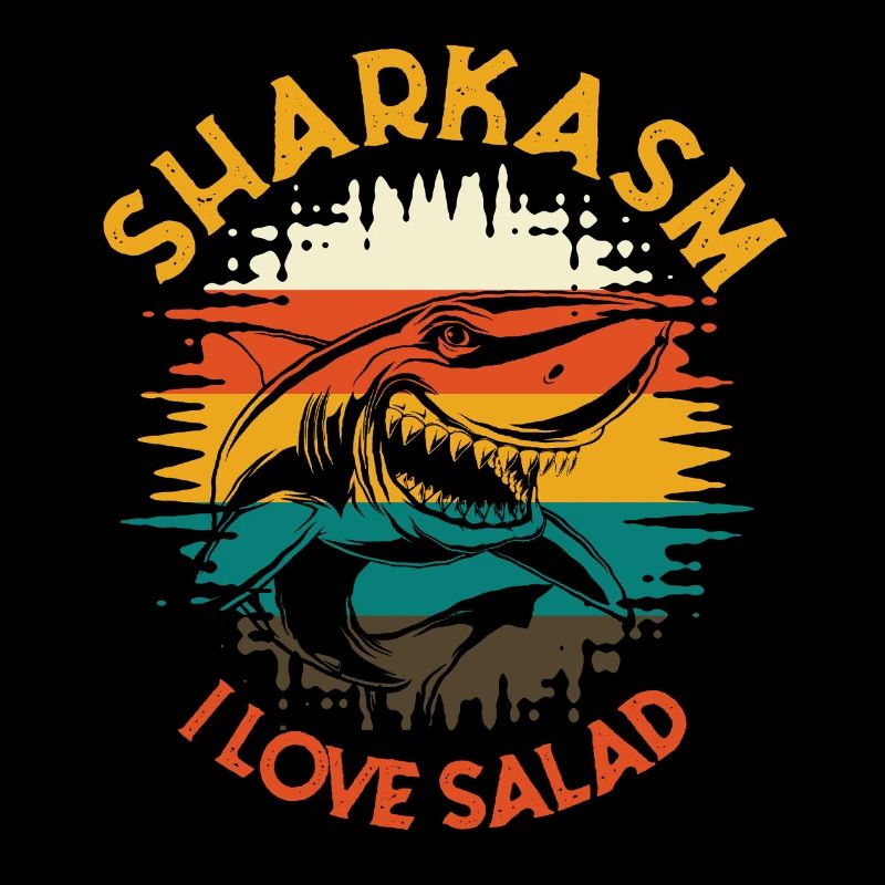 Sharkasm J’adore l’humour rétro de requin à la salade