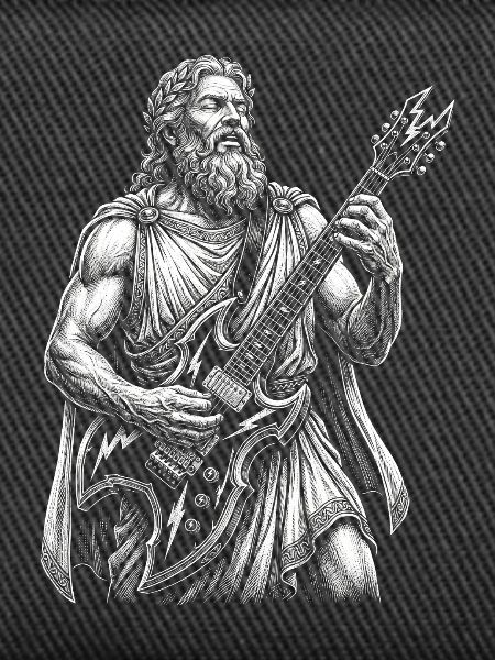 Zeus plays guitar