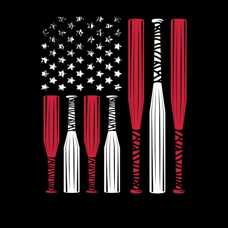 Drapeau américain fabriqué à partir de battes de baseball