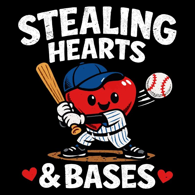 Stealing Hearts & Bases Baseball Herz Kinder Desig