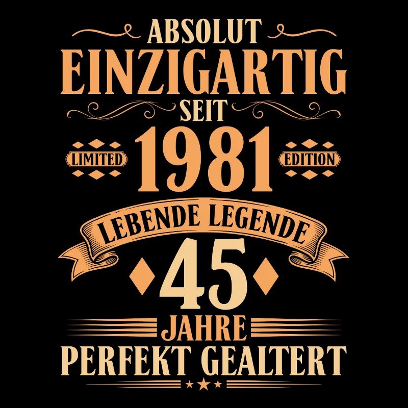Einzigartig seit 1981 - 45. Geburtstag Vintage