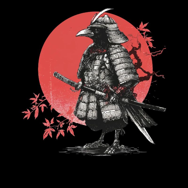 Corbeau Samouraï en armure