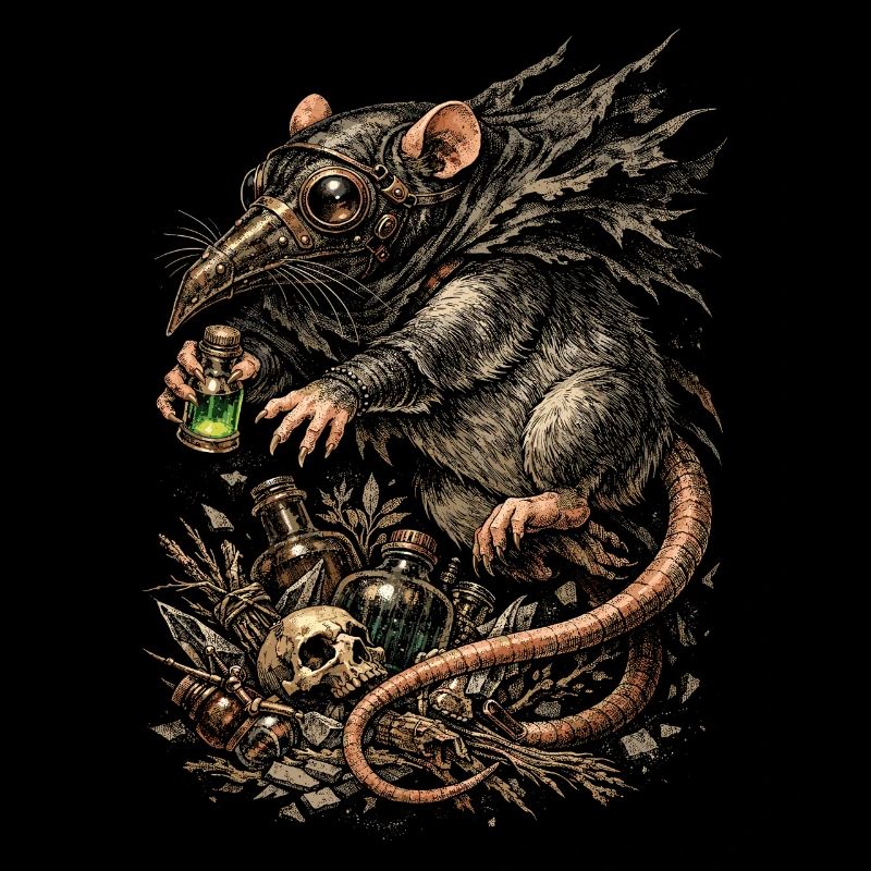 Maison de Rats Colorés Maison Spéciale Médecin de la Peste des Rats