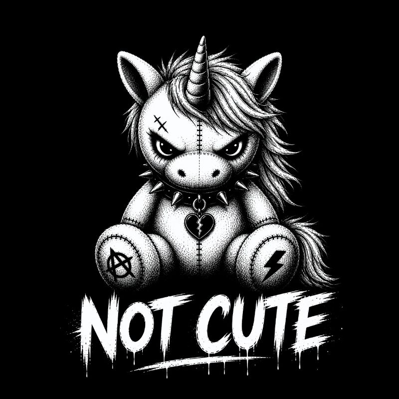Licorne rebelle – Pas un design punk mignon