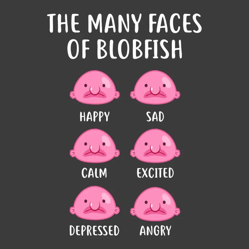 Blobfish Emotionsgitter-Tee-Kunst