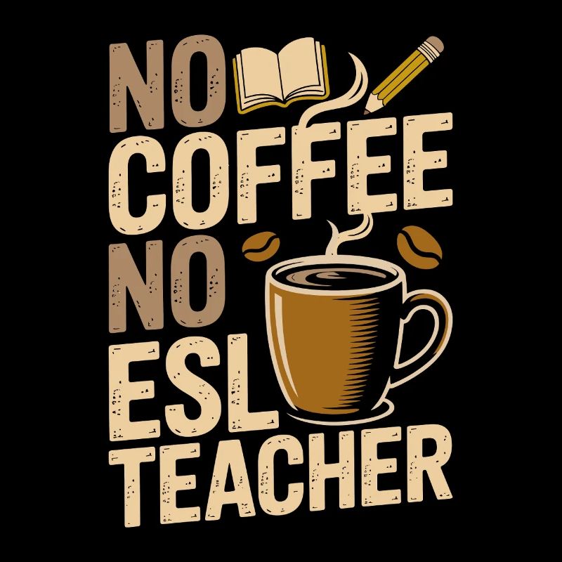 ESL Teacher No Coffee No ESL Educator Coffee Lover
