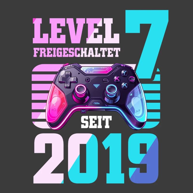 7. Geburtstag Junge Mädchen 2019 Gaming Level 7