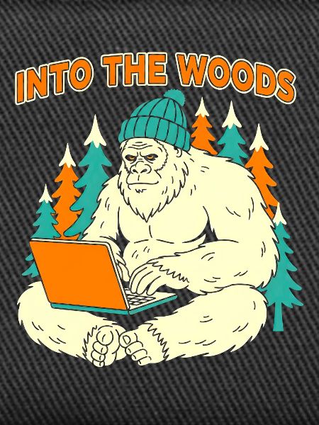 Sasquatch-Laptop im Wald