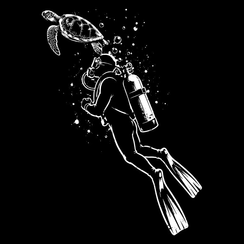 Diver Turtle Scuba Diving Shirt