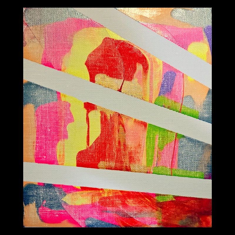 Art abstrait rayé de couleurs néon
