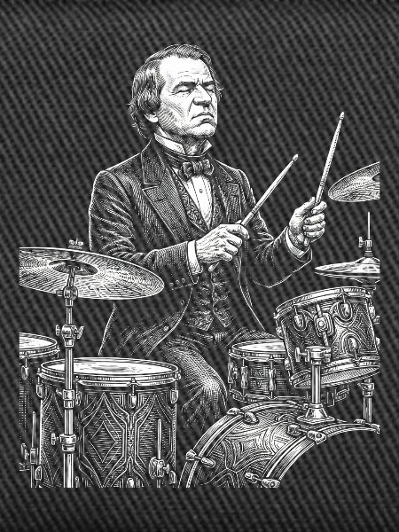 Andrew Johnson plays drums