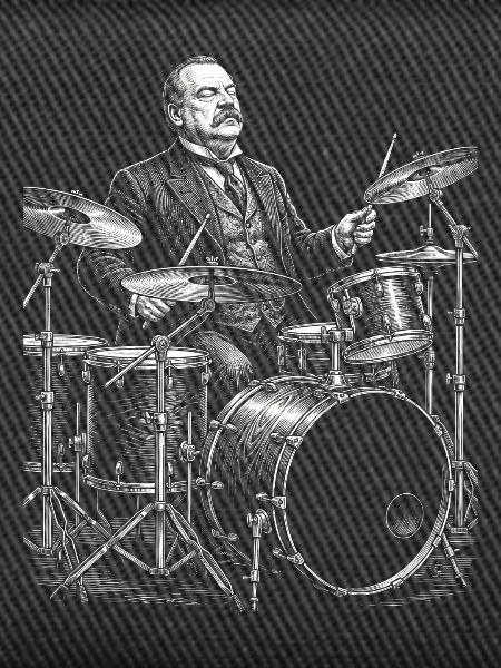 Grover Cleveland plays drums