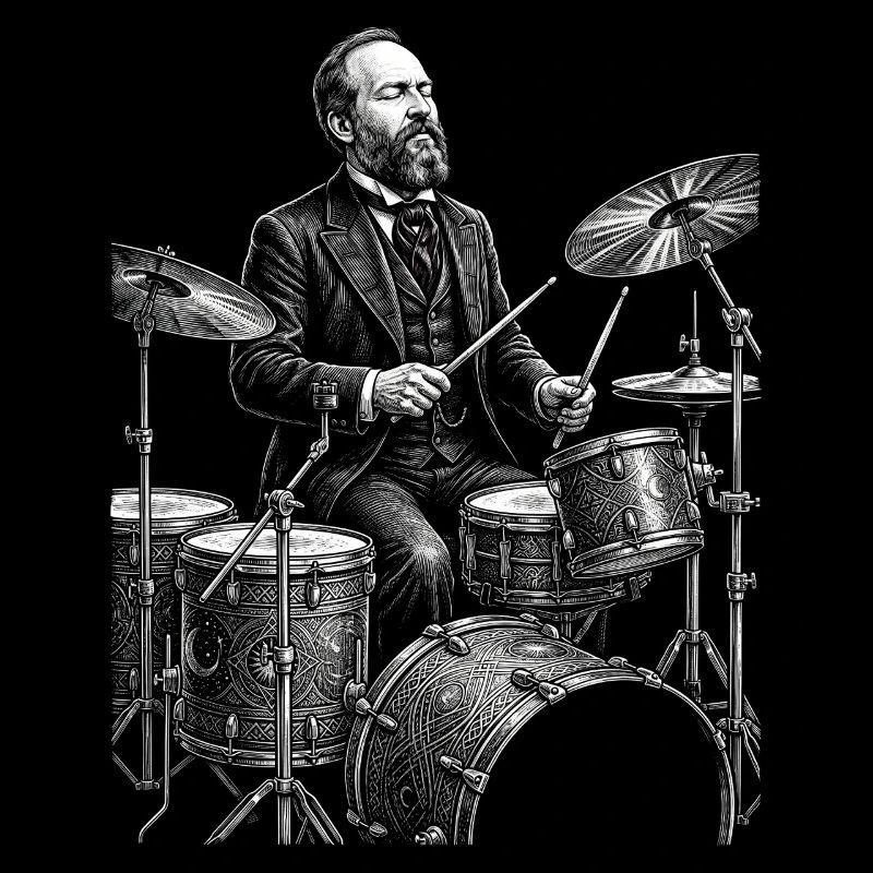 James A. plays drums