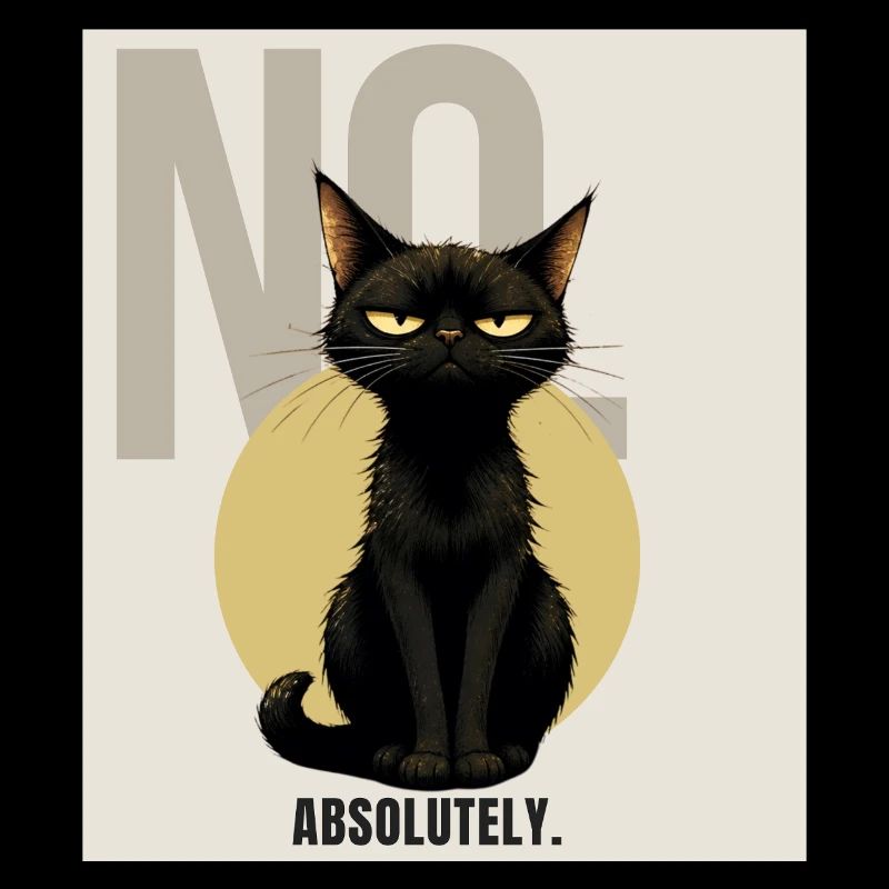 NO. – Sarcastic Black Cat Design