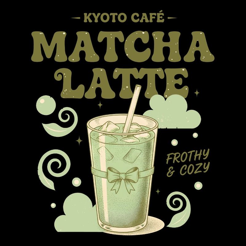 Kyoto Cafe Matcha Latte Schaumiger und gemütlicher Matcha-Tee