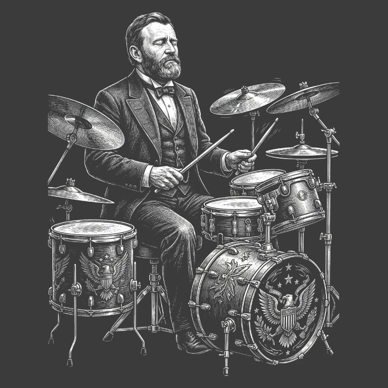 Ulysses S. Grant plays drums