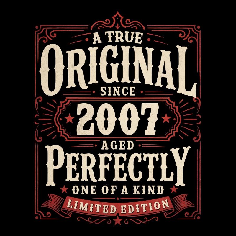 19e cadeau d’anniversaire Vintage original 2007