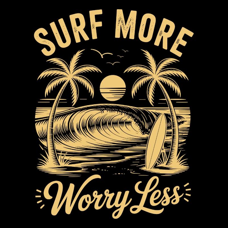Surf More Worry Less Summer Holiday Waves