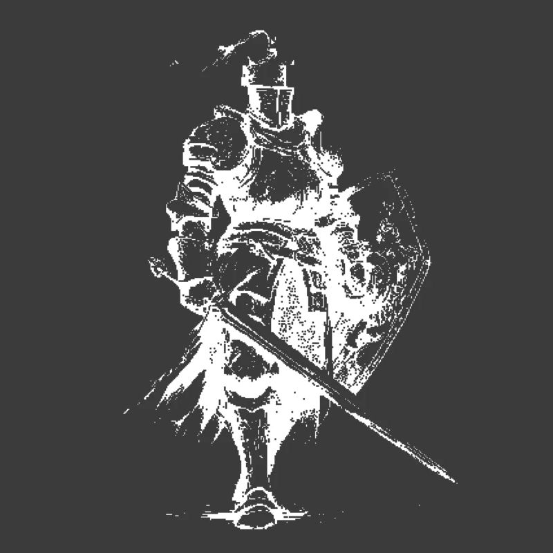 Mittelalterliche Ritter-Silhouette mit Lanze