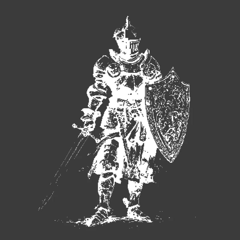 Silhouette du Chevalier de Fer sur Bouclier