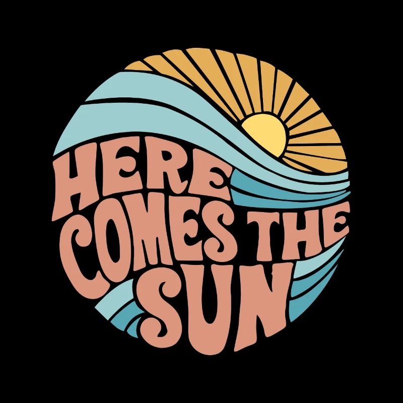 Sunrise Wave Letters Circle