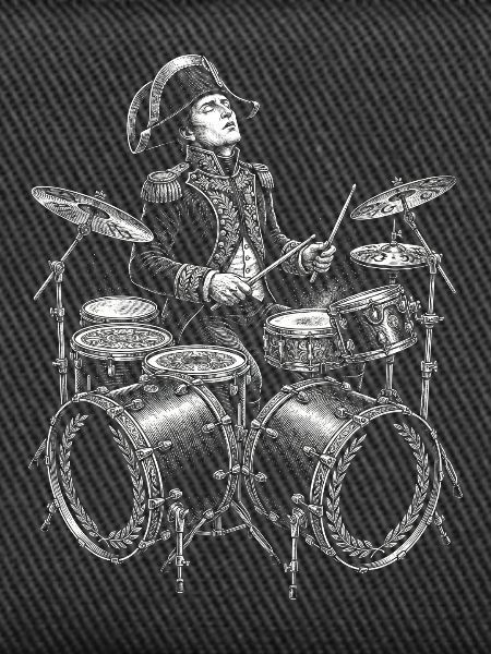 Napoleon plays drums.