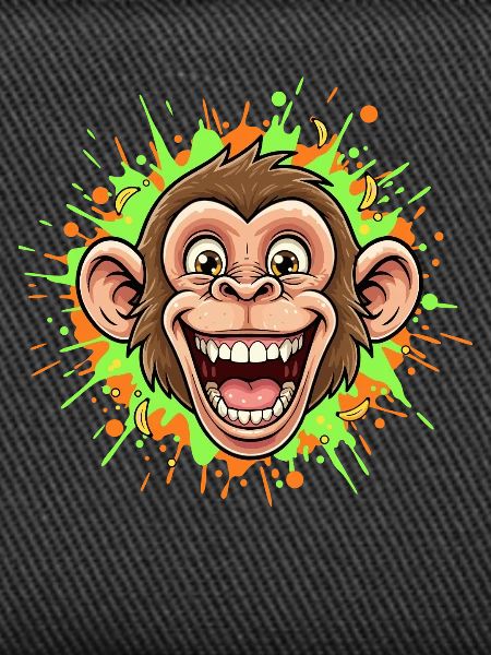 Lachender Affe Neon Splash