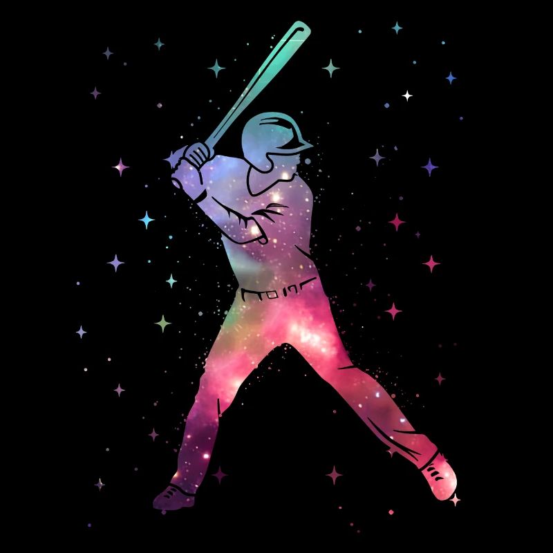 Baseball Player Kids Outer Space Baseball Player