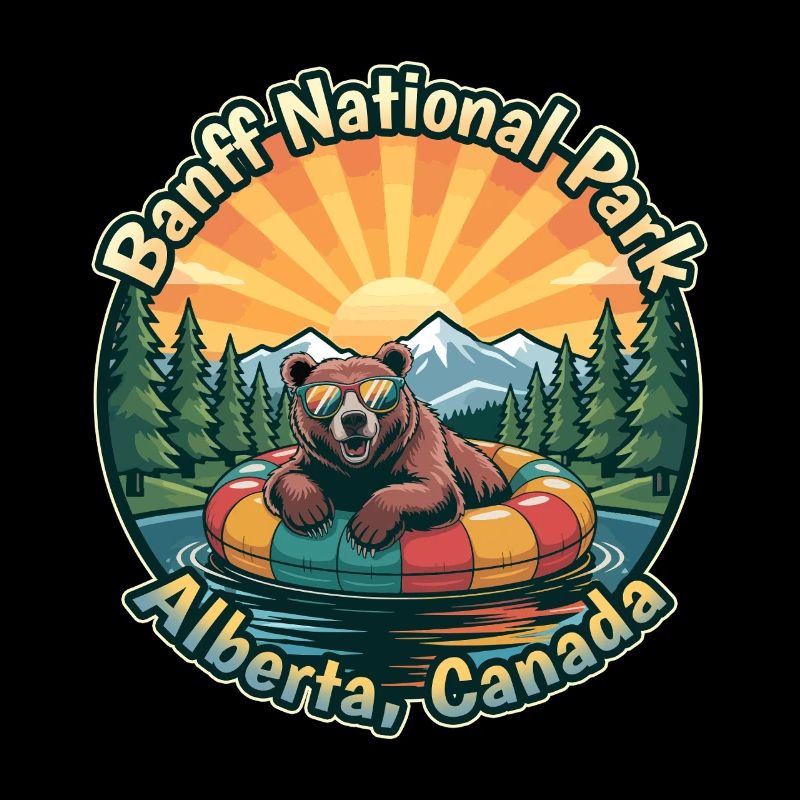 Banff National Park Canada Bear With Sunglass