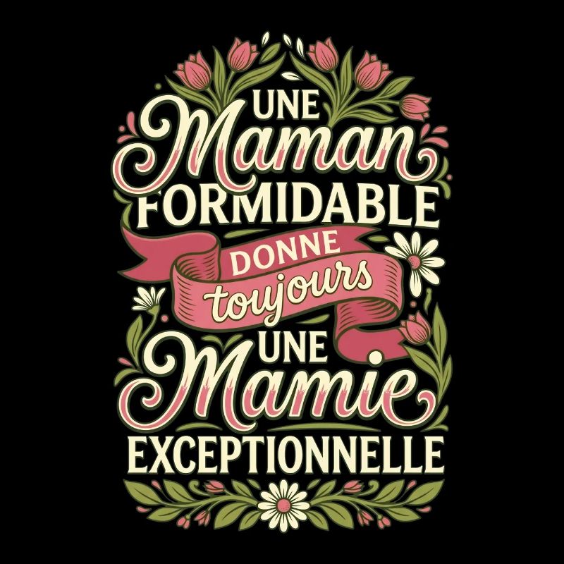 Maman Formidable Mamie Exceptionnelle Fleurs