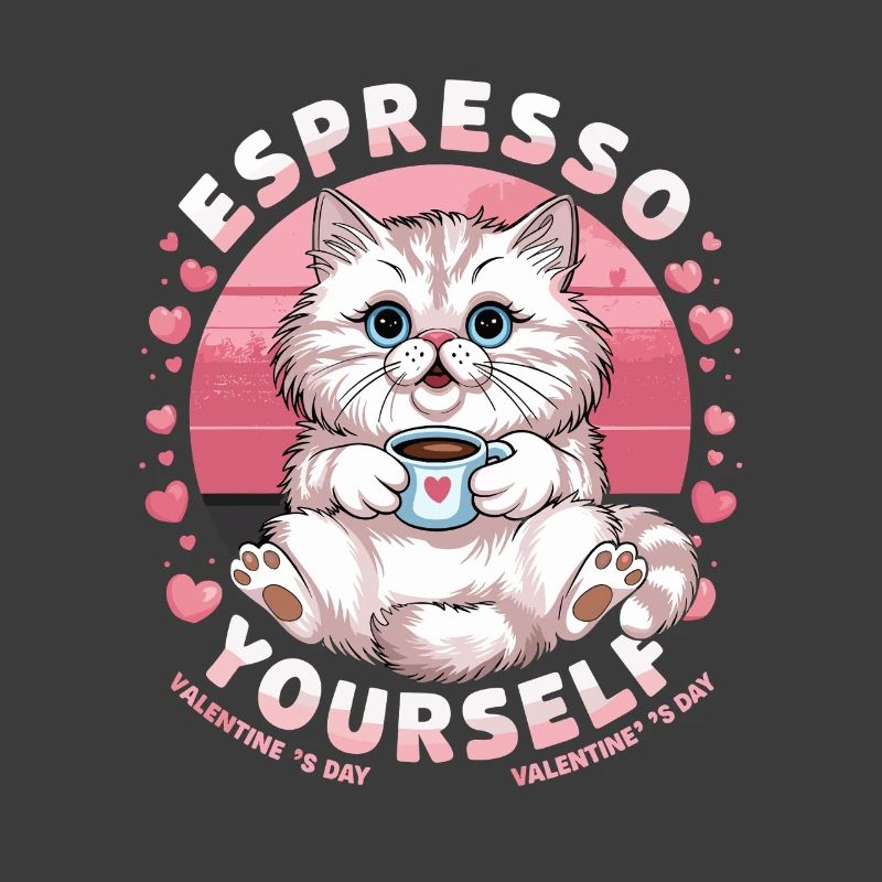 Conception de la Saint-Valentin de Espresso Yourself Chaton