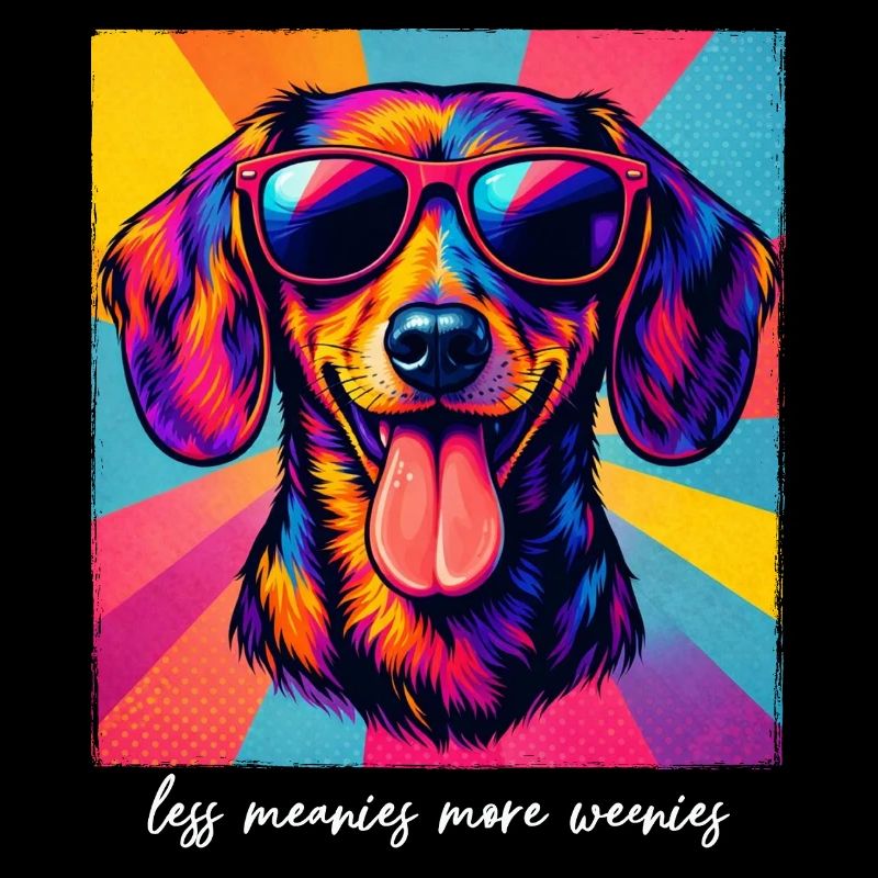 Pop art drôle teckel moins méchants Plus de verres