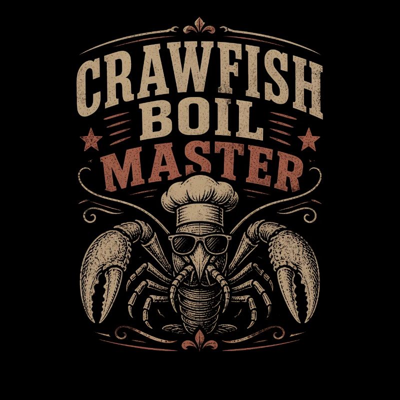 Crawfish Boil Master Funny Men Crawfish