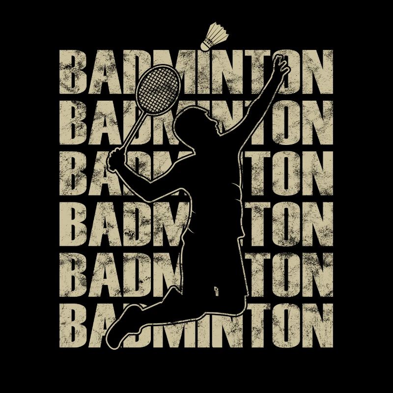 Retro style badminton player