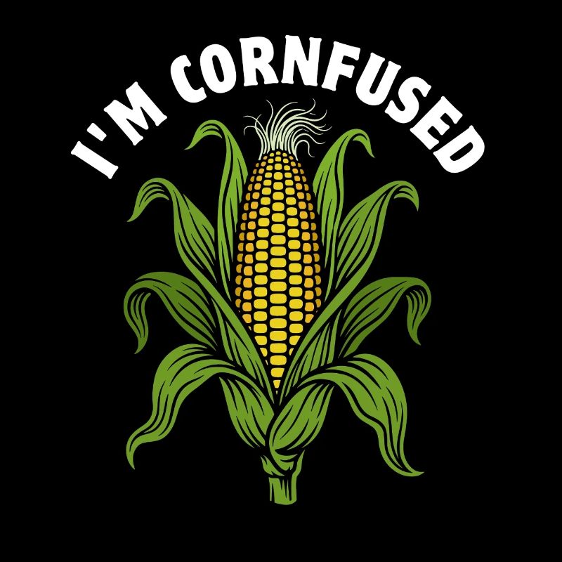 Je suis en cornfuse | Maïs en épi avec feuilles, jeu de mots