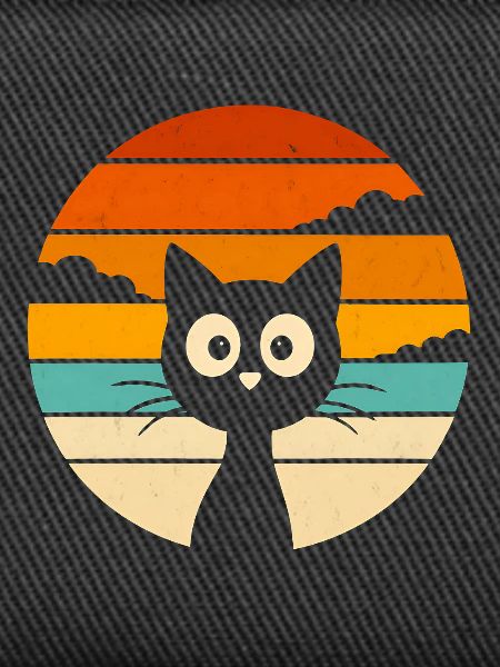 Chat Noir Rétro Sunset
