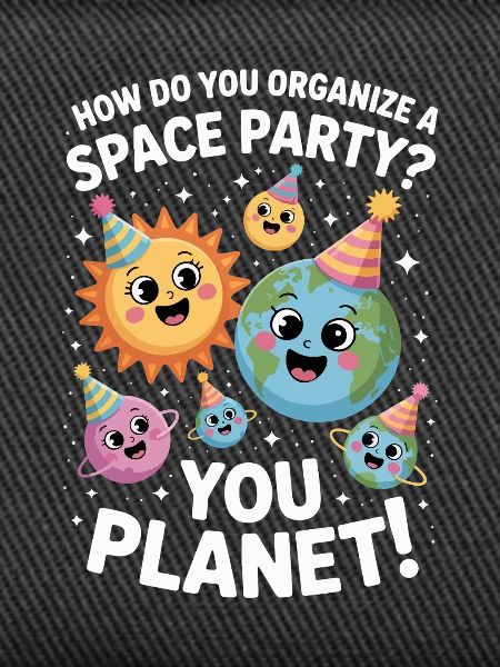 Space Party Planets Cartoon
