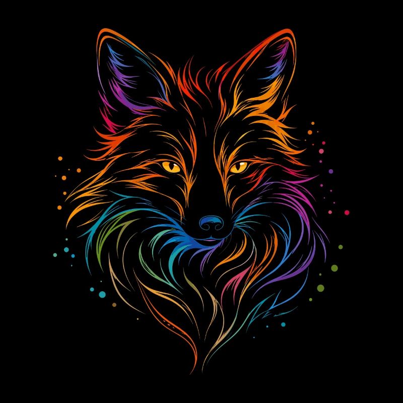 Fuchs Line Art – Farbenfrohes Fox Design