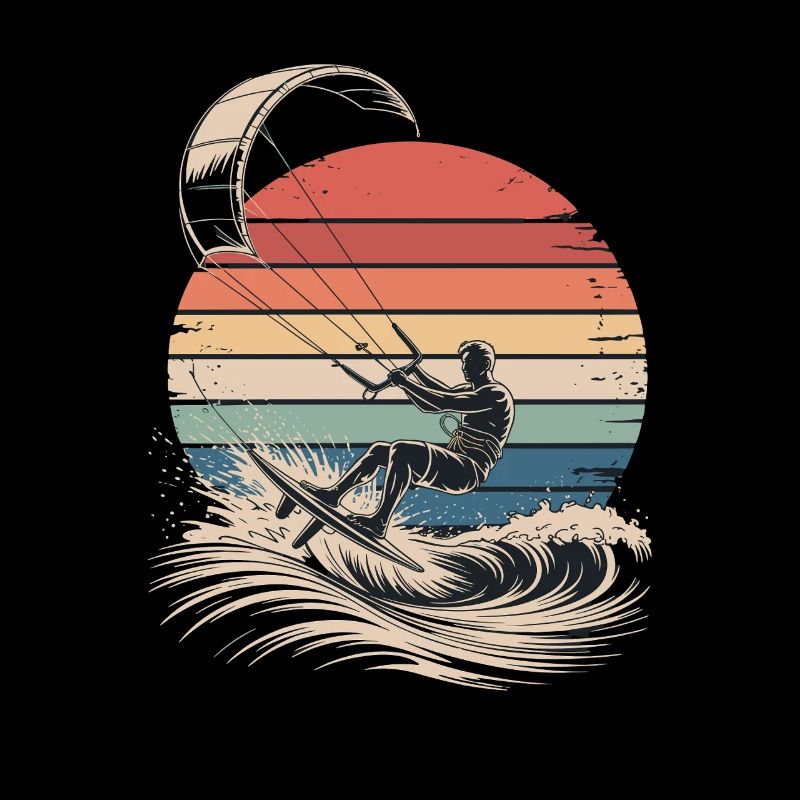 Kitesurf Retro Sunset Surf