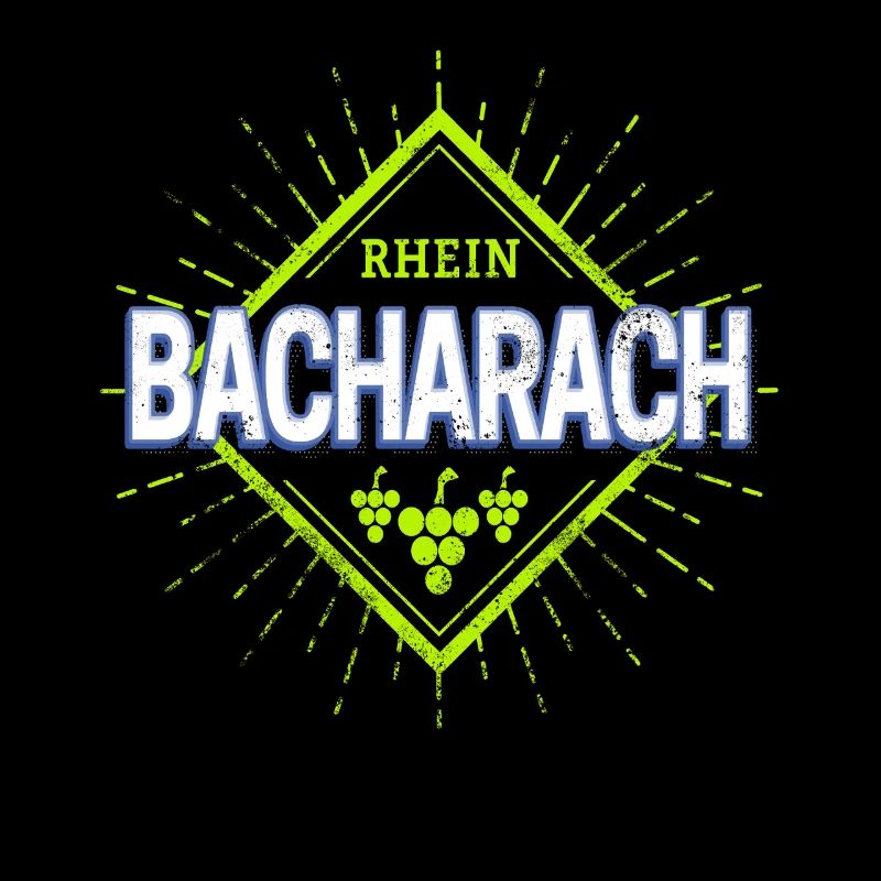 Bacharach am Rhein Retro Weintrauben Souvevnir