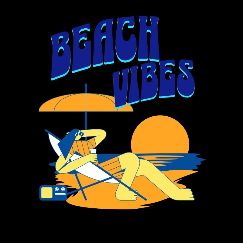 Beach Vibes Lounge Illustration