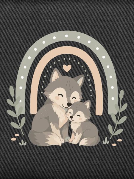 Wolf Family Boho Rainbow