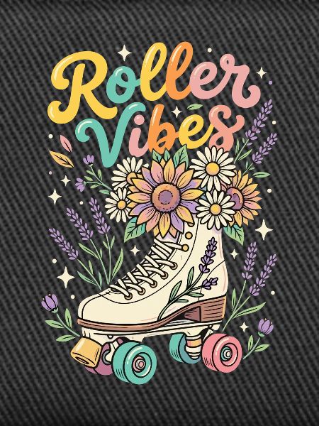 Roller Vibes Blumen Rollschuh