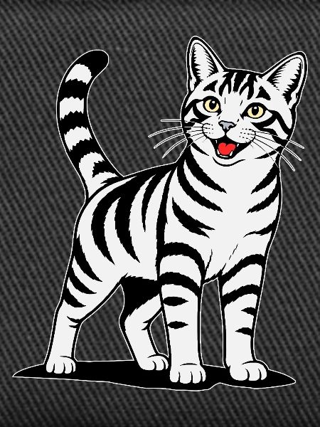 Cat standing coloured